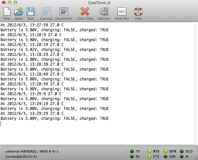 XBee data received on the computer