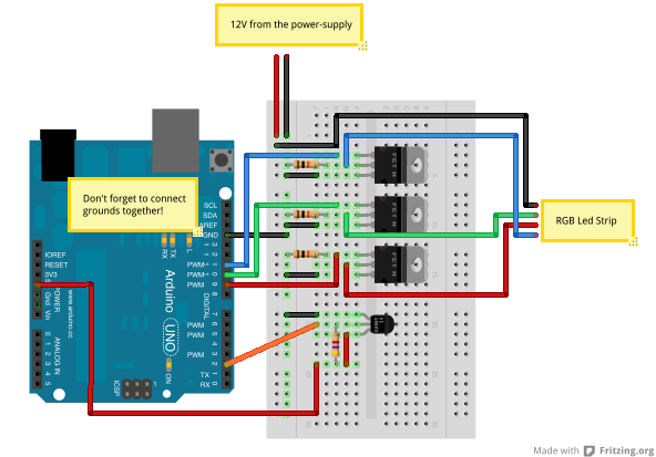 Bernard: RGB Led Strip controlled by an Arduino